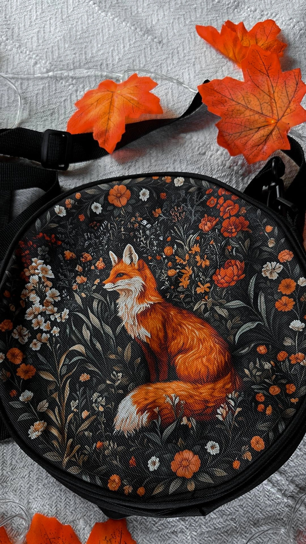 Okrągła torebka/plecak z liskiem🦊