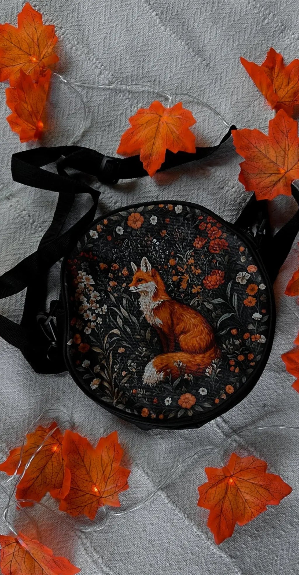 Okrągła torebka/plecak z liskiem🦊